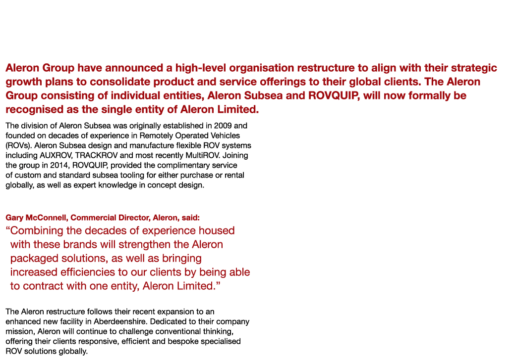 Aleron Group Announce Strategic Organisation Restructure to Enhance Client Offerings Aleron Group have announced a hi   