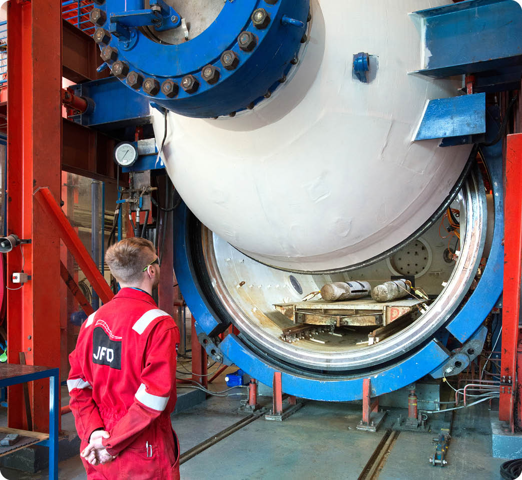 Sculptures by Steven Claydon pressure tested at the National Hyperbaric Centre for Kitty Anderson Curator the Common Guild  