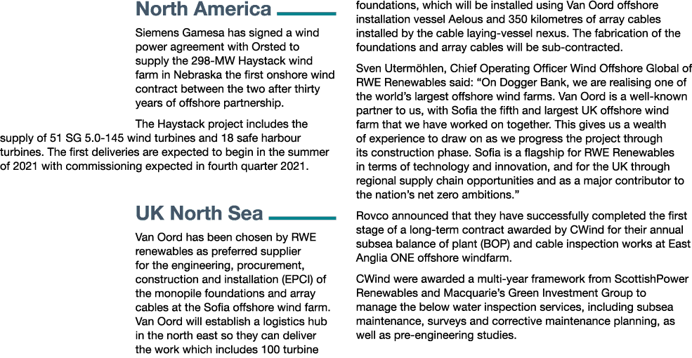 North America  Siemens Gamesa has signed a wind power agreement with Orsted to supply the 298-MW Haystack wind farm i   