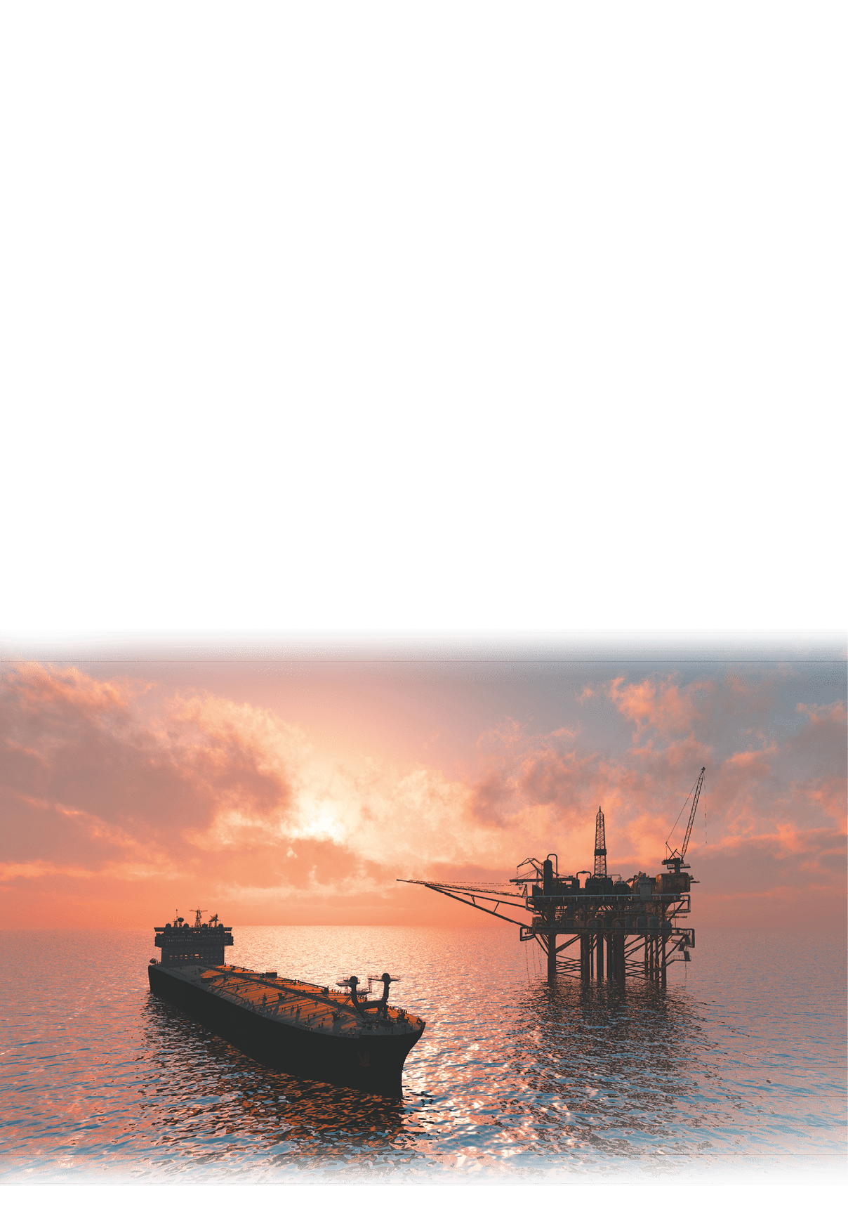 Oil production into the sea from above 