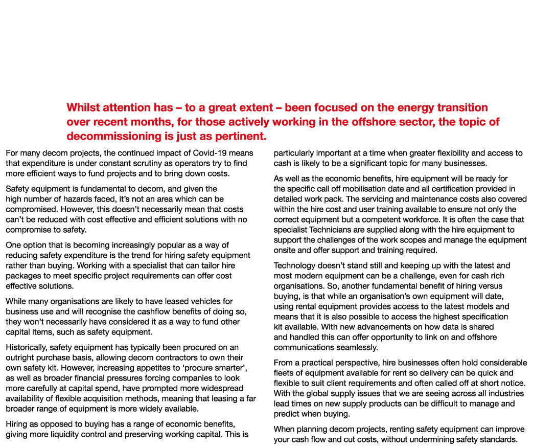Draeger on Safety: Rent or Buy  Options for Reducing the Cost of Safety Equipment for Decommissioning Projects by Eua   