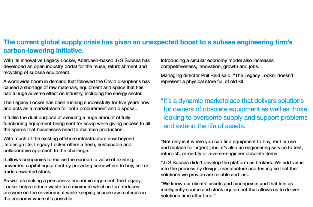 Global Cloud Has a Green Lining for J+S Subsea The current global supply crisis has given an unexpected boost to a su   