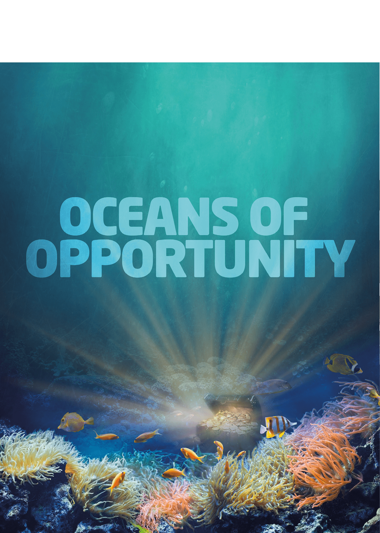 Underwater abstract background with copy space