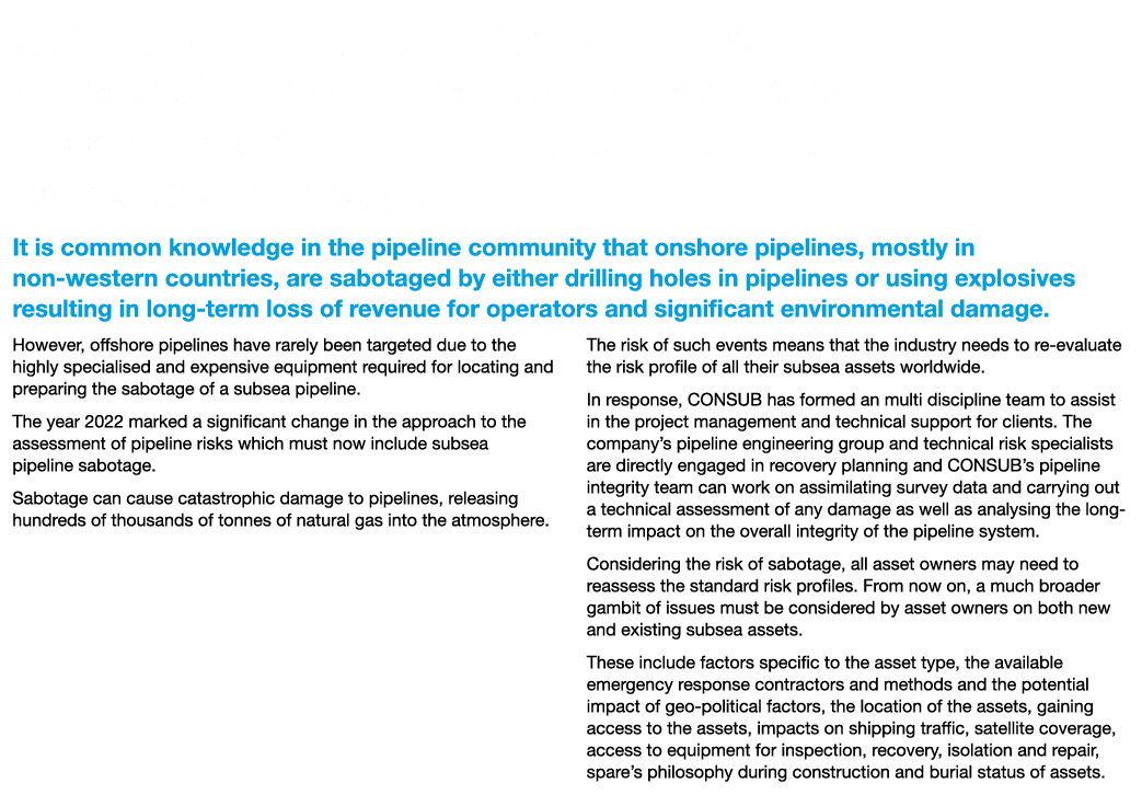 CONSUB Forms Multi Discipline Team to Support Clients as Industry Re evaluates Risk Assessment Approach to Pipelines ...
