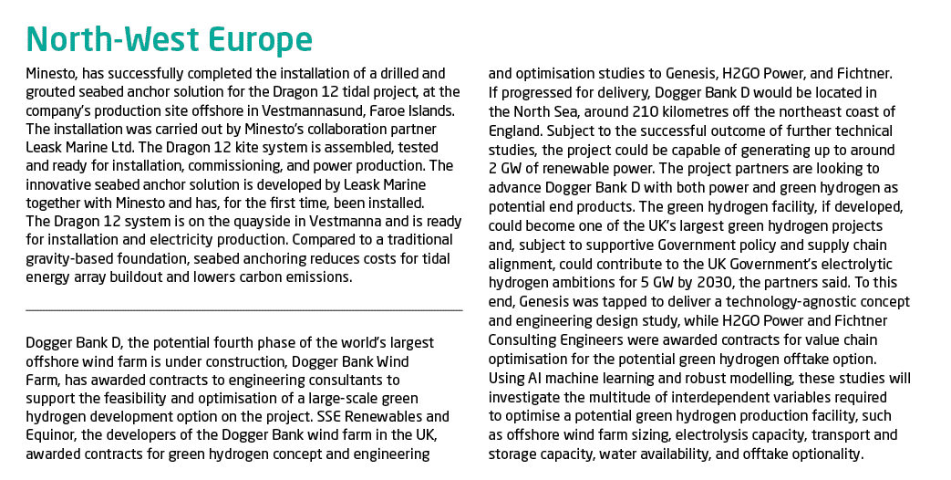 North-West Europe Minesto, has successfully completed the installation of a drilled and grouted seabed anchor solutio...