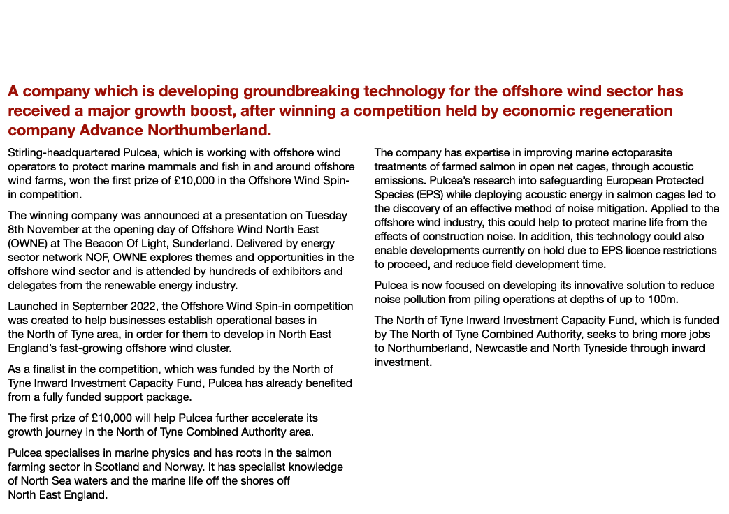 Pulcea Announced as Winner of Offshore Wind Spin-in Competition A company which is developing groundbreaking technolo...