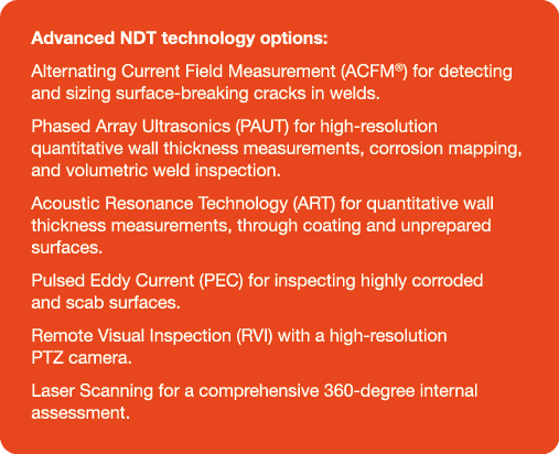 Advanced NDT technology options: Alternating Current Field Measurement (ACFM®) for detecting and sizing surface-break...