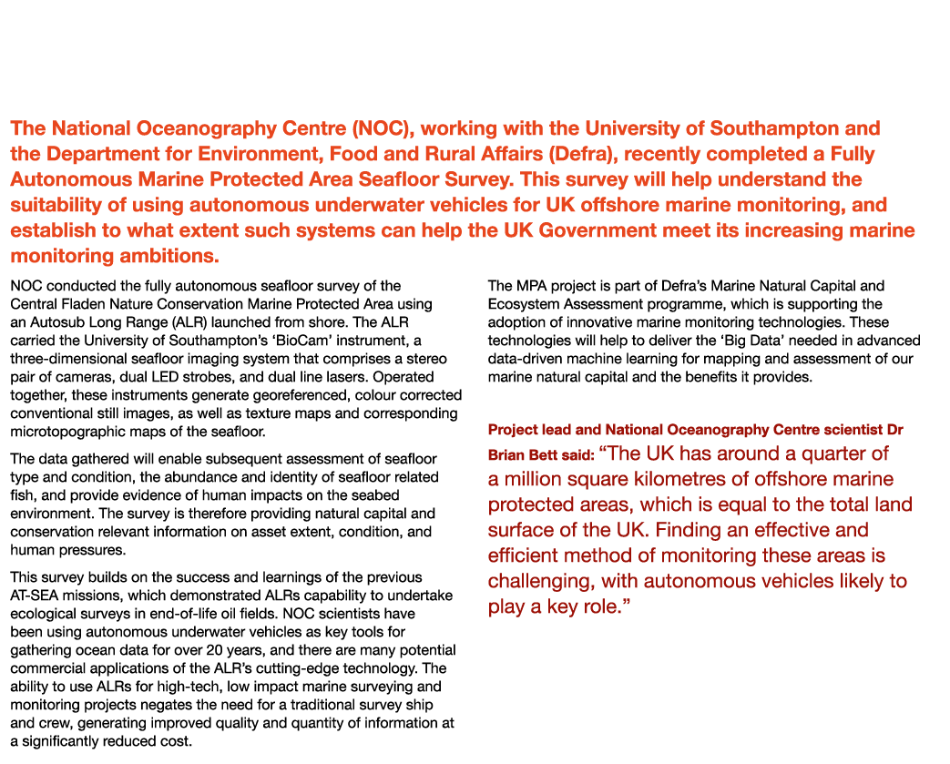 Fully Autonomous Survey of Marine Protected Area Collects High Resolution Seafloor Imagery The National Oceanography ...