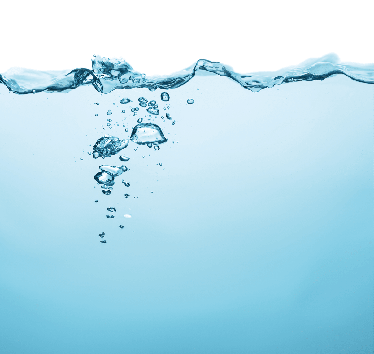 blue water splash isolated on white background