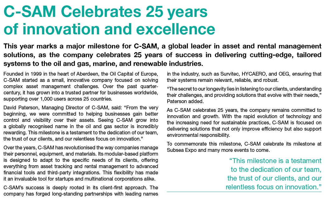 C SAM Celebrates 25 years of innovation and excellence This year marks a major milestone for C SAM, a global leader i...