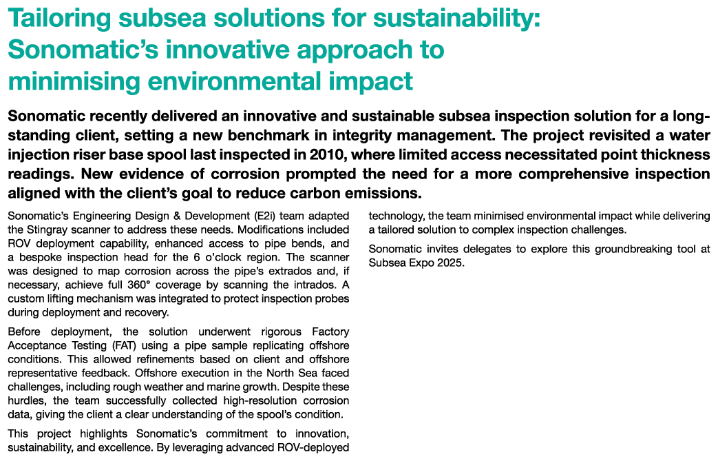 Tailoring subsea solutions for sustainability: Sonomatic’s innovative approach to minimising environmental impact Son...
