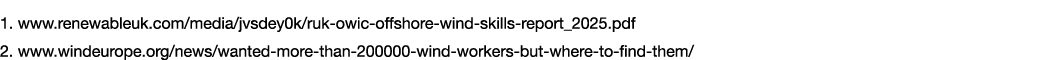 1. www.renewableuk.com/media/jvsdey0k/ruk owic offshore wind skills report_2025.pdf 2. www.windeurope.org/news/wanted...
