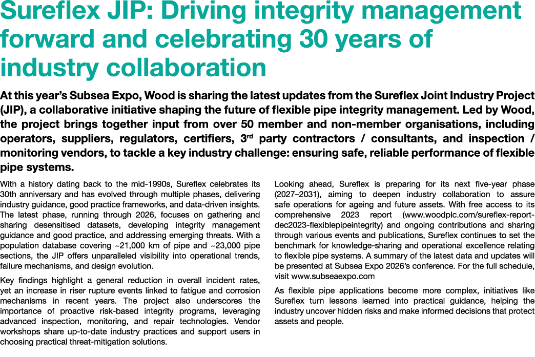 Sureflex JIP: Driving integrity management forward and celebrating 30 years of industry collaboration At this year’s ...