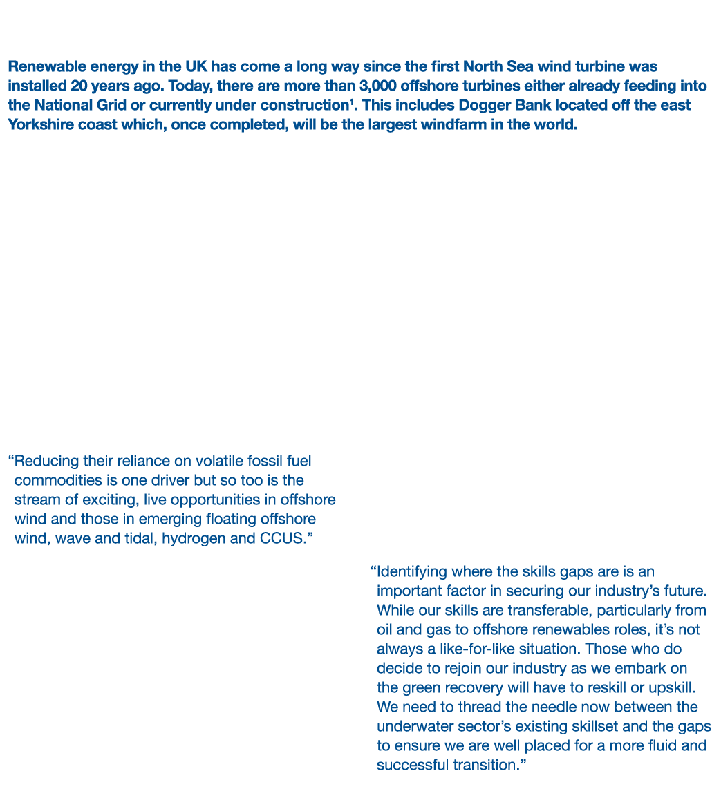 Bringing Skills to the Blue Economy Renewable energy in the UK has come a long way since the first North Sea wind tur   