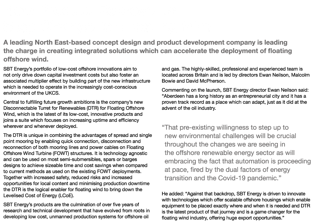 New Product Represents Step-Change for Floating Wind A leading North East-based concept design and product developmen   