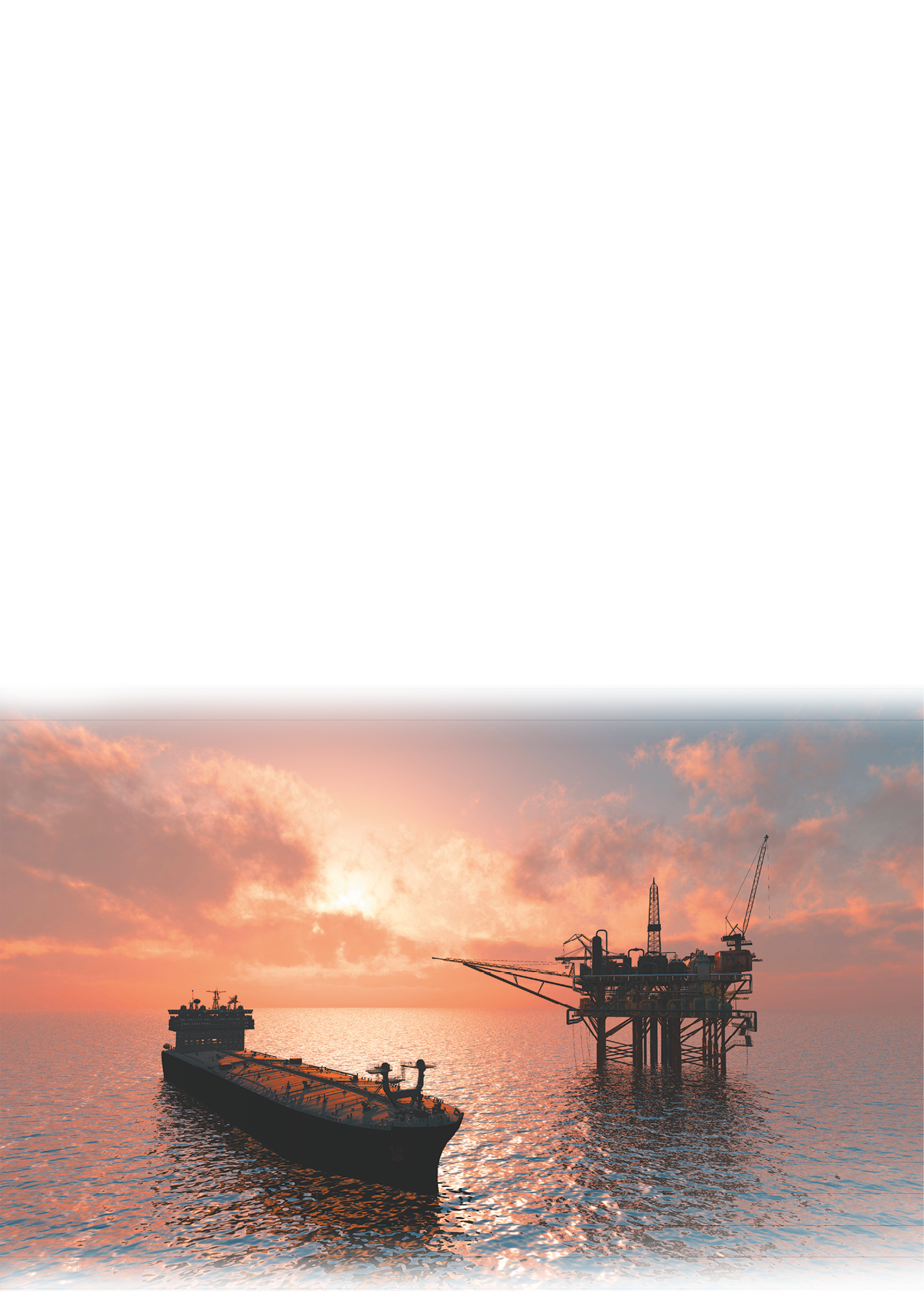 Oil production into the sea from above 