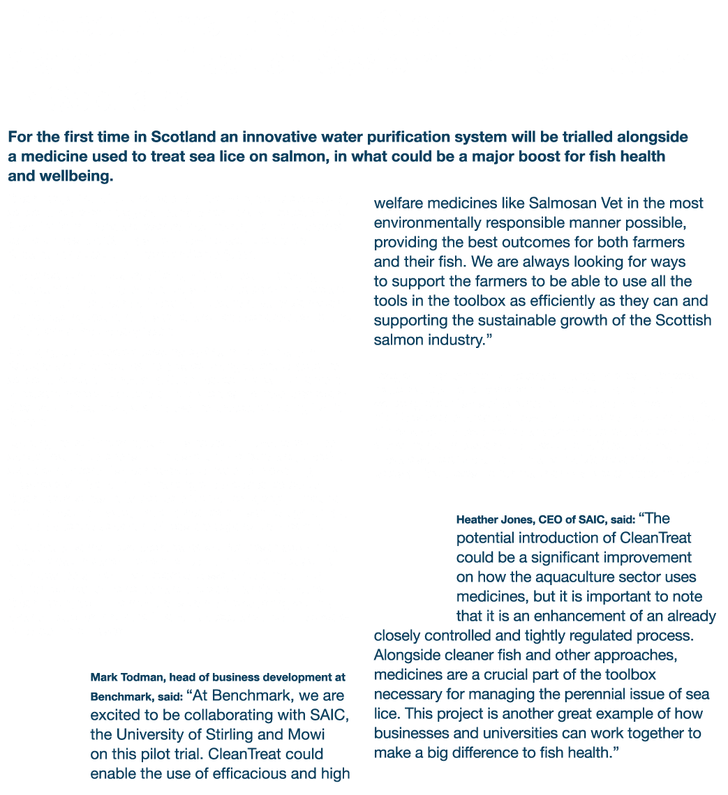 Project Aims to Show Clear Benefits of Water Purification System for Fish Health in Scotland For the first time in Sc   
