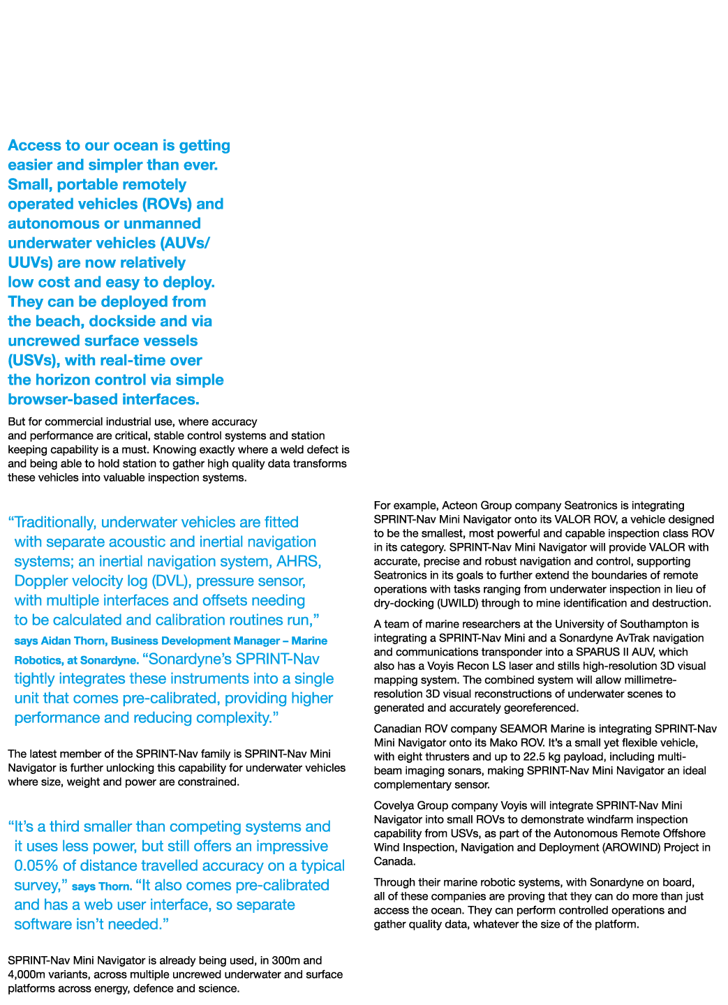Big Things can come in Small Packages: Sonardyne Adds SPRINT-Nav to Technology Offering Access to our ocean is gettin   