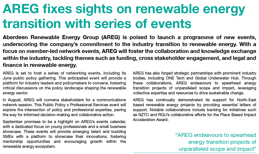 AREG fixes sights on renewable energy transition with series of events Aberdeen Renewable Energy Group (AREG) is pois...