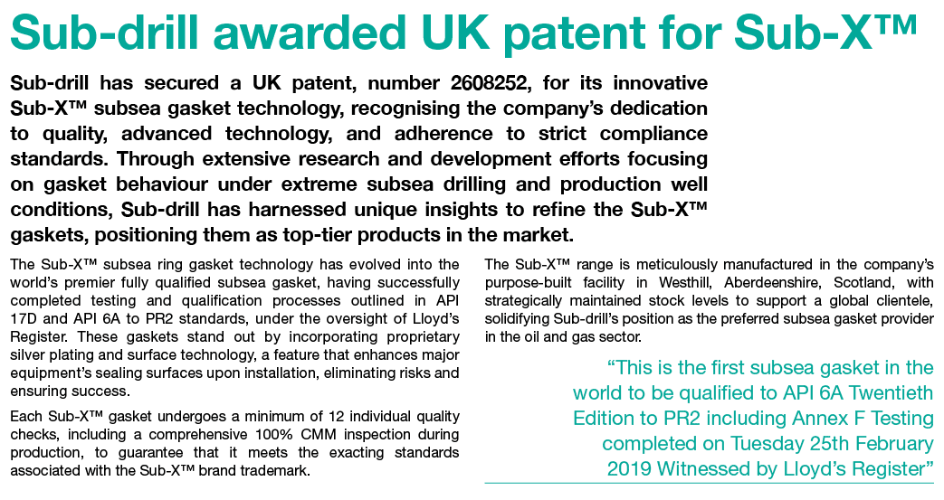 Sub-drill awarded UK patent for Sub-X™ Sub-drill has secured a UK patent, number 2608252, for its innovative Sub-X™ s...