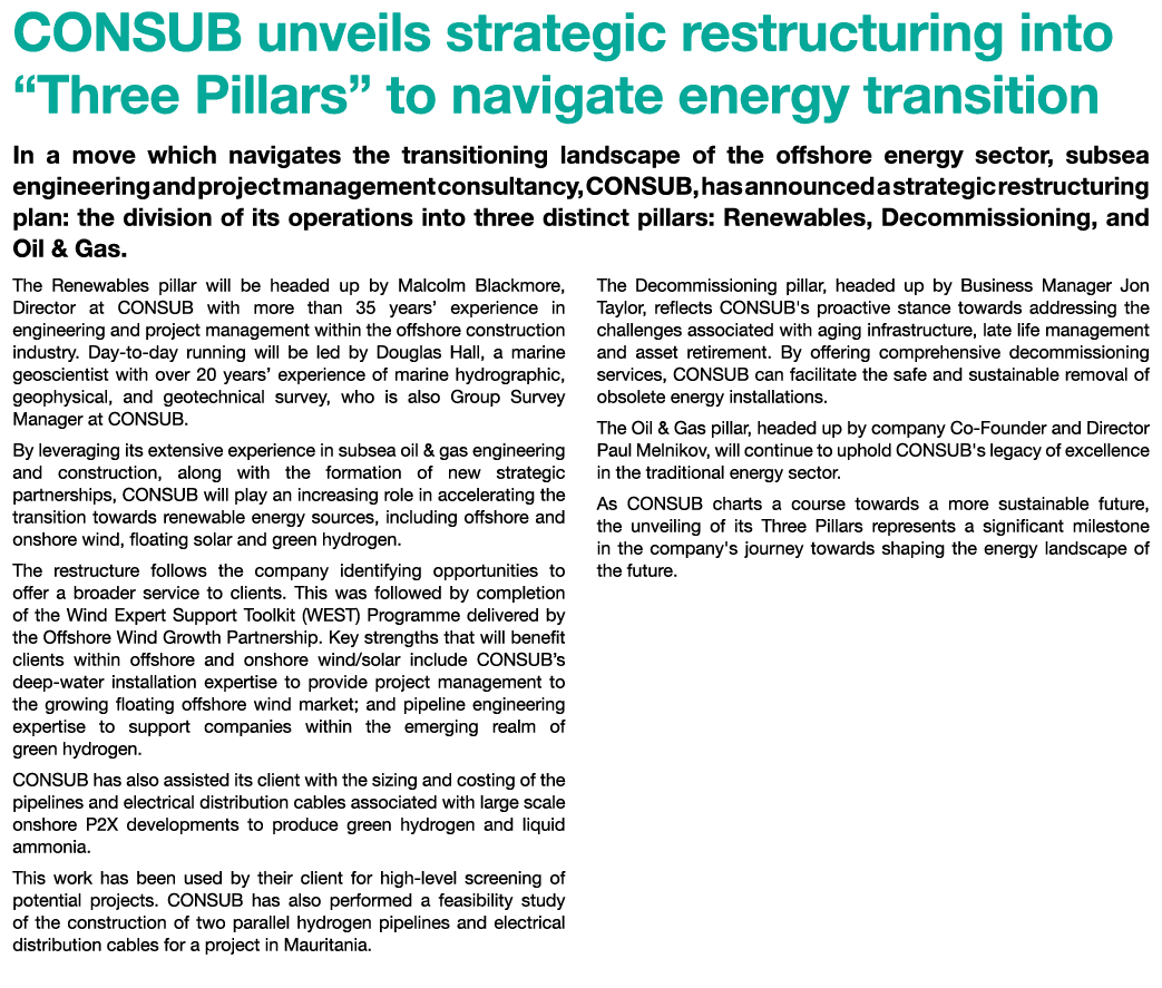 CONSUB unveils strategic restructuring into “Three Pillars” to navigate energy transition In a move which navigates t...