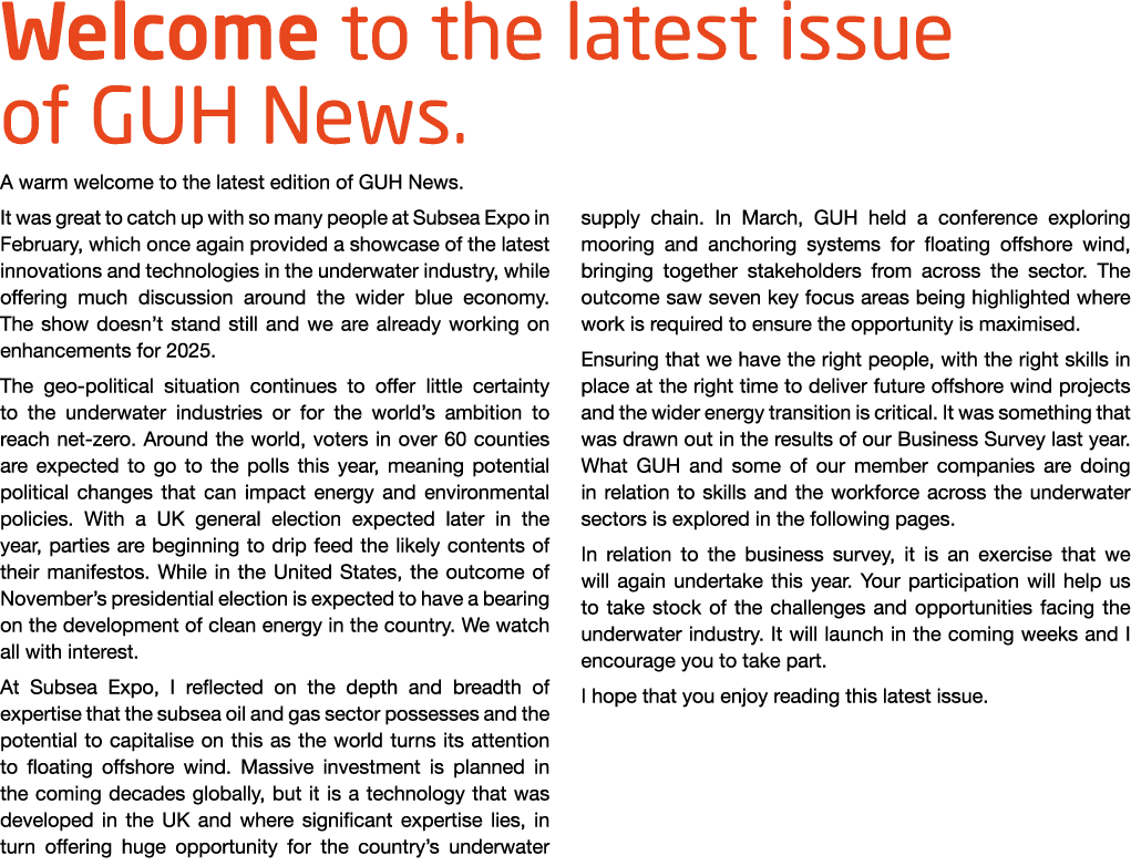 Welcome to the latest issue of GUH News. A warm welcome to the latest edition of GUH News. It was great to catch up w...