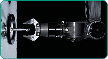 A metal object with a black and silver color scheme. Description generated by AI