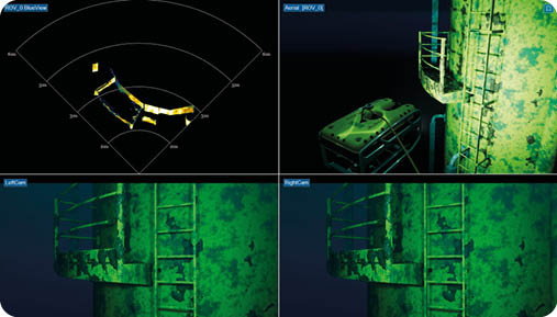 A green and yellow submarine. Description generated by AI