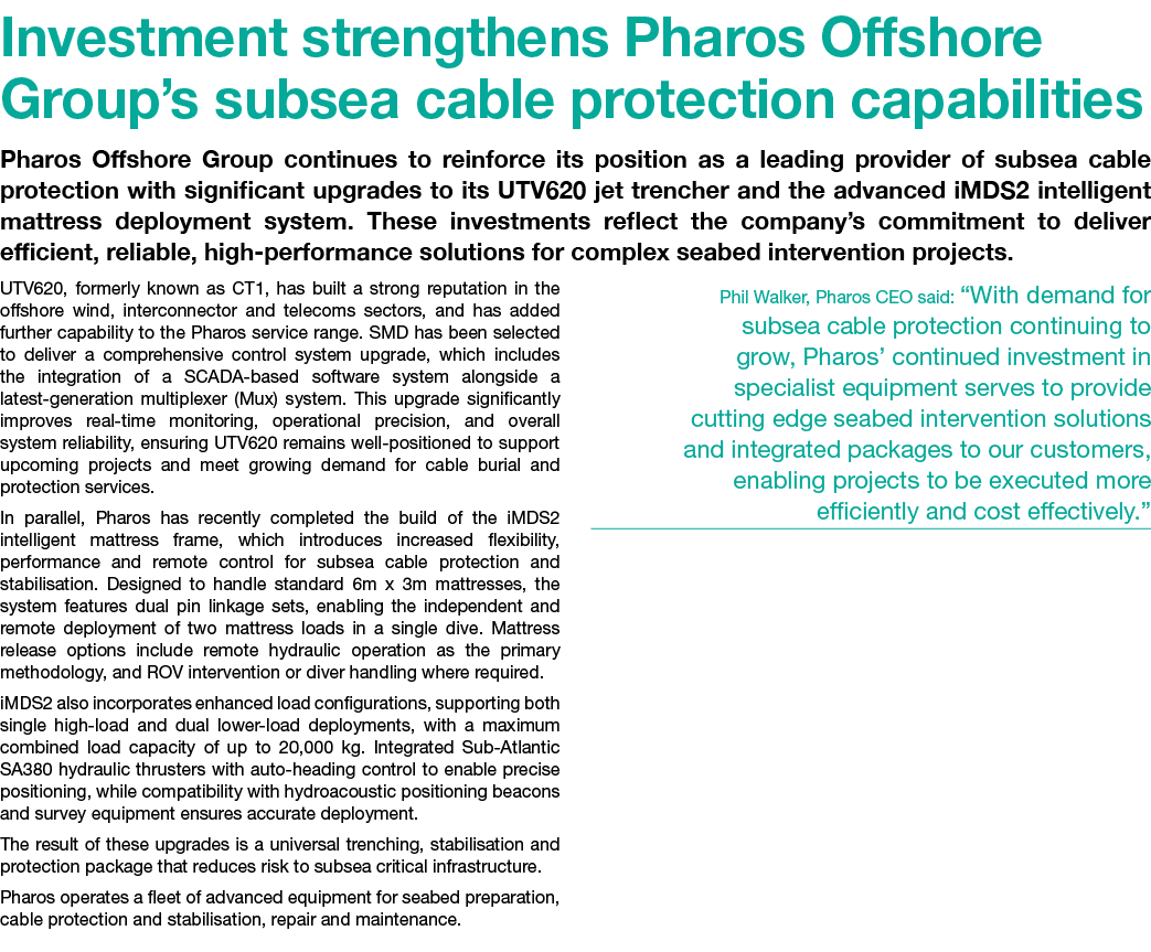 Investment strengthens Pharos Offshore Group’s subsea cable protection capabilities Pharos Offshore Group continues t...