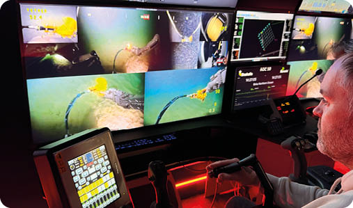A computer screen with a blue background and a yellow line. Description generated by AI
