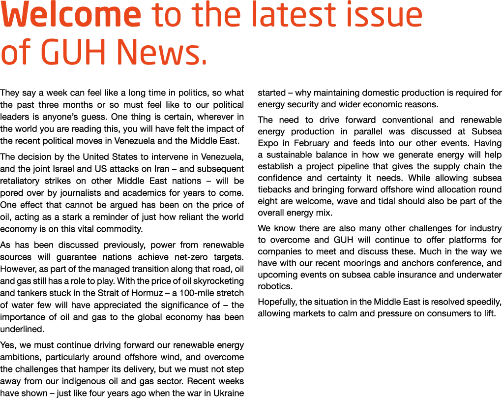 Welcome to the latest issue of GUH News. They say a week can feel like a long time in politics, so what the past thre...