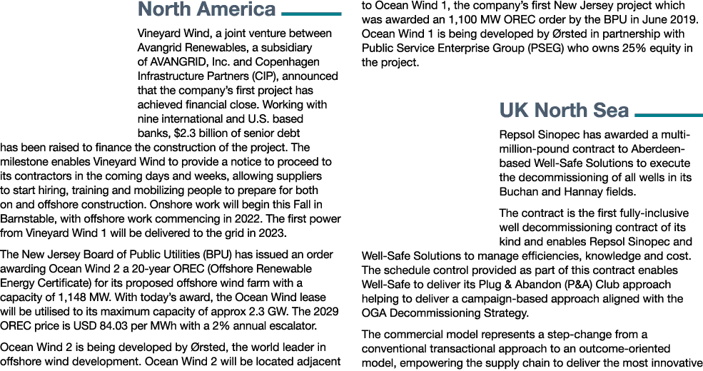 North America  Vineyard Wind, a joint venture between Avangrid Renewables, a subsidiary of AVANGRID, Inc  and Copenha   