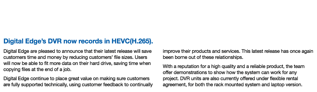 Digital Edge s Latest Update to Save Customers  Time and Money Digital Edge s DVR now records in HEVC(H 265)  Digital   