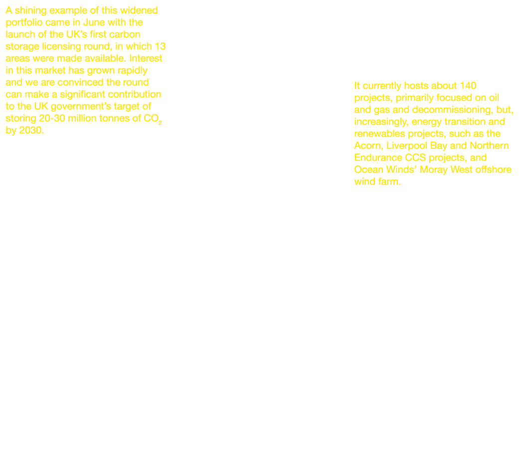 A shining example of this widened portfolio came in June with the launch of the UK s first carbon storage licensing r   
