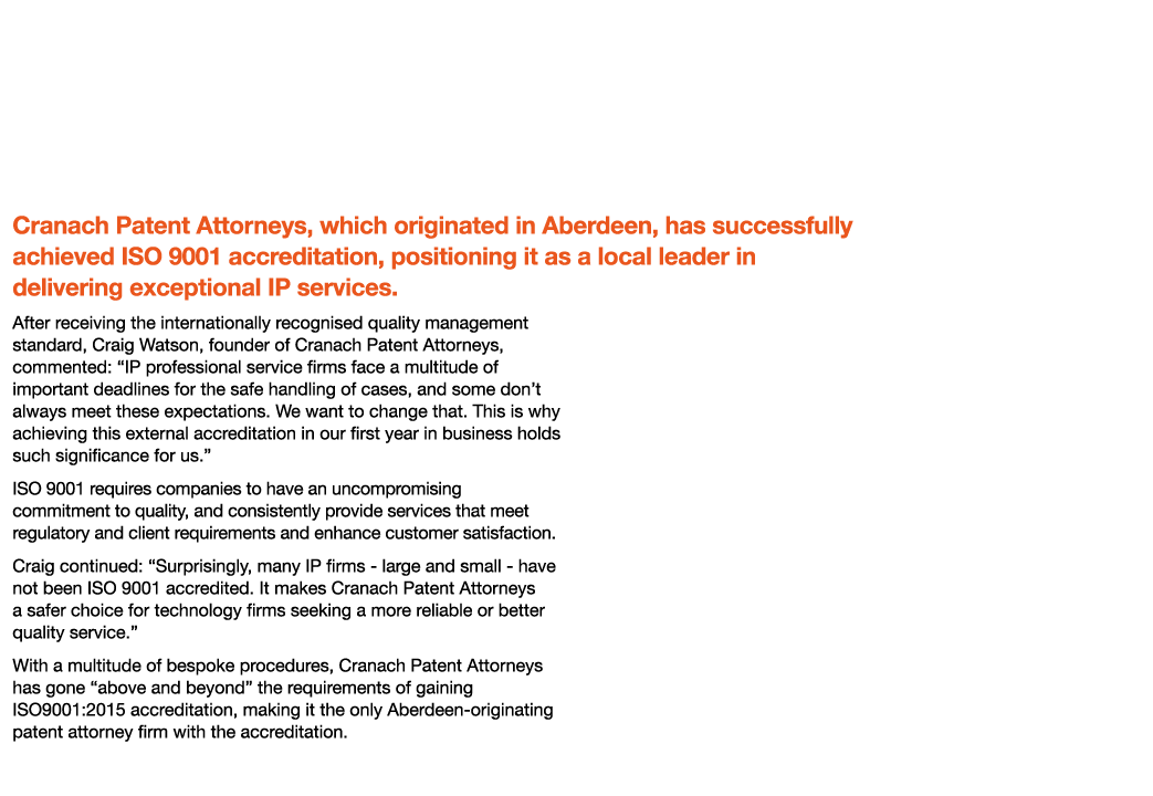 International Quality Management Certification For Cranach Patent Attorney Cranach Patent Attorneys, which originated...