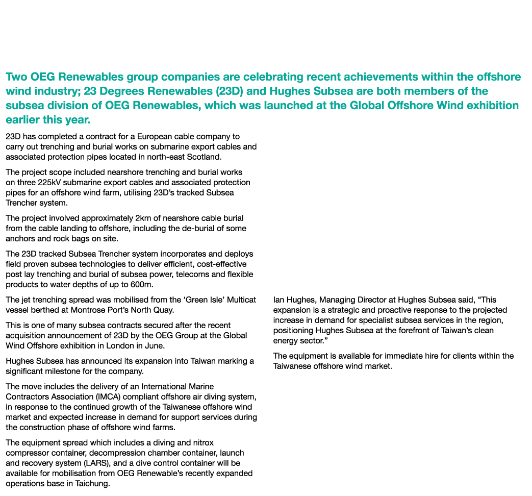 Offshore Wind Achievements for Two of OEG Renewables’ Group Companies Two OEG Renewables group companies are celebrat...