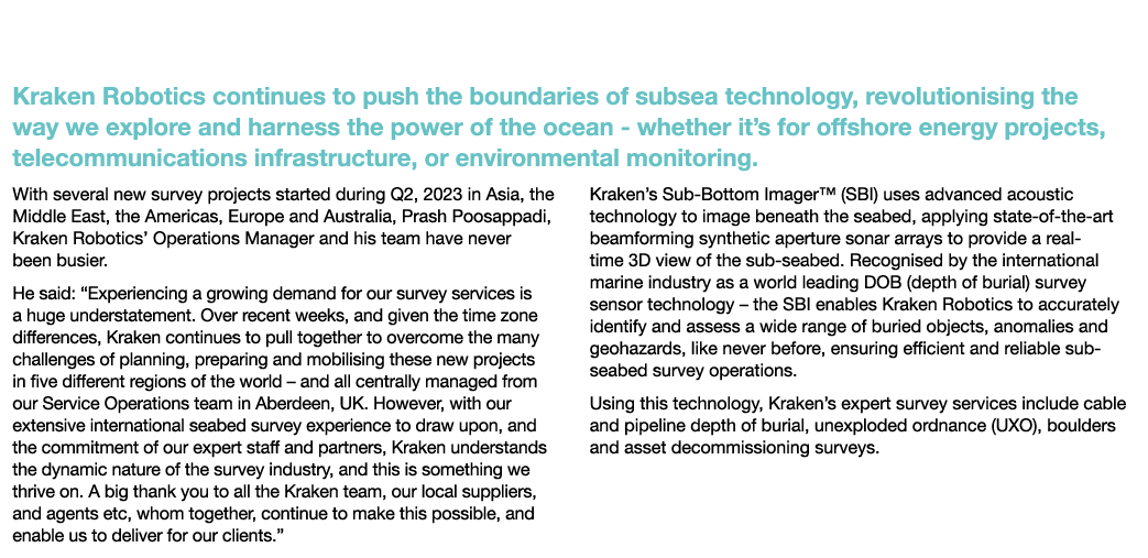Surveying the Depths – Rising to the Challenge Kraken Robotics continues to push the boundaries of subsea technology,...