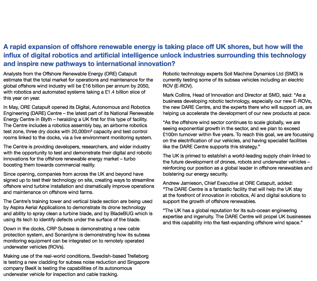 The DARE Centre – The International Opportunity A rapid expansion of offshore renewable energy is taking place off UK...
