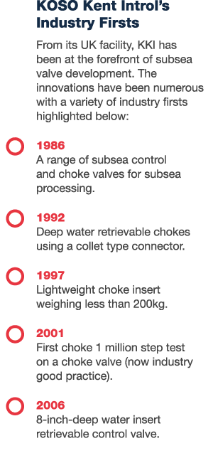 KOSO Kent Introl’s Industry Firsts From its UK facility, KKI has been at the forefront of subsea valve development. T...