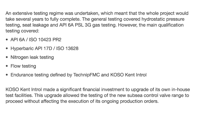  An extensive testing regime was undertaken, which meant that the whole project would take several years to fully com...