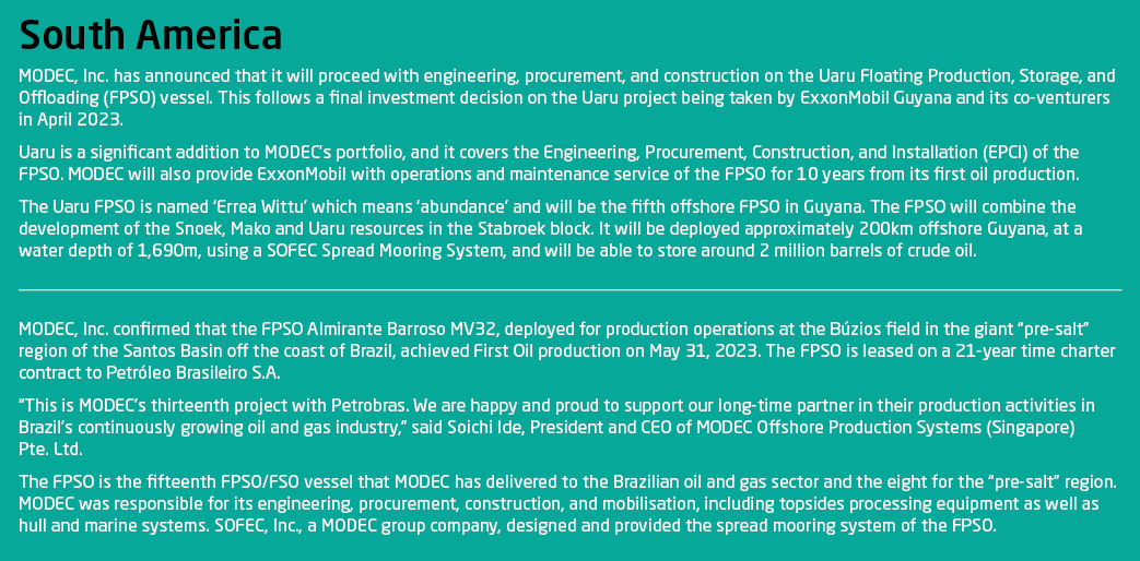 South America MODEC, Inc. has announced that it will proceed with engineering, procurement, and construction on the U...