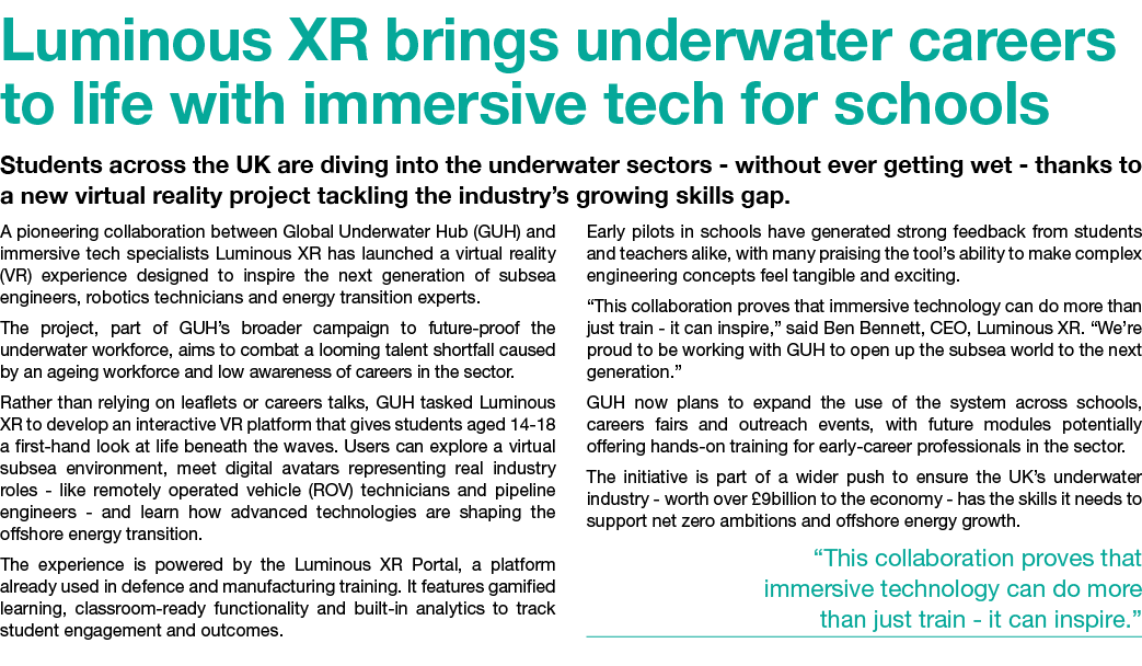 Luminous XR brings underwater careers to life with immersive tech for schools Students across the UK are diving into ...
