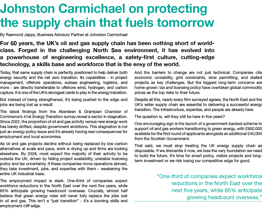 Johnston Carmichael on protecting the supply chain that fuels tomorrow By Raemond Jappy, Business Advisory Partner at...