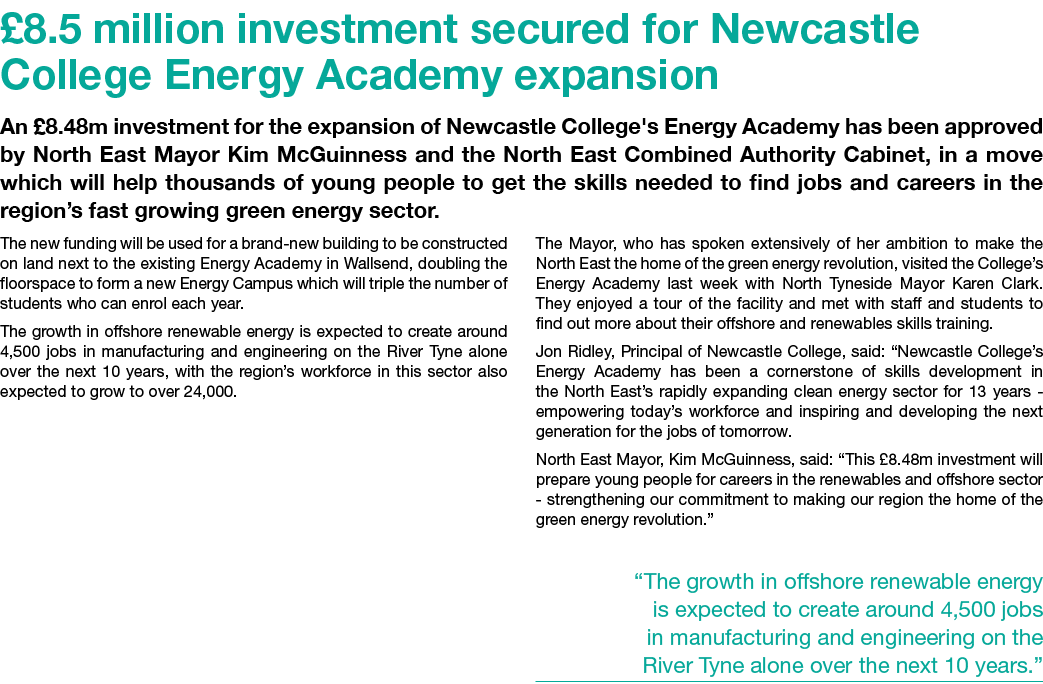 £8.5 million investment secured for Newcastle College Energy Academy expansion An £8.48m investment for the expansion...